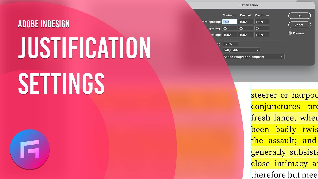 How to change paragraph justification settings in Adobe Indesign