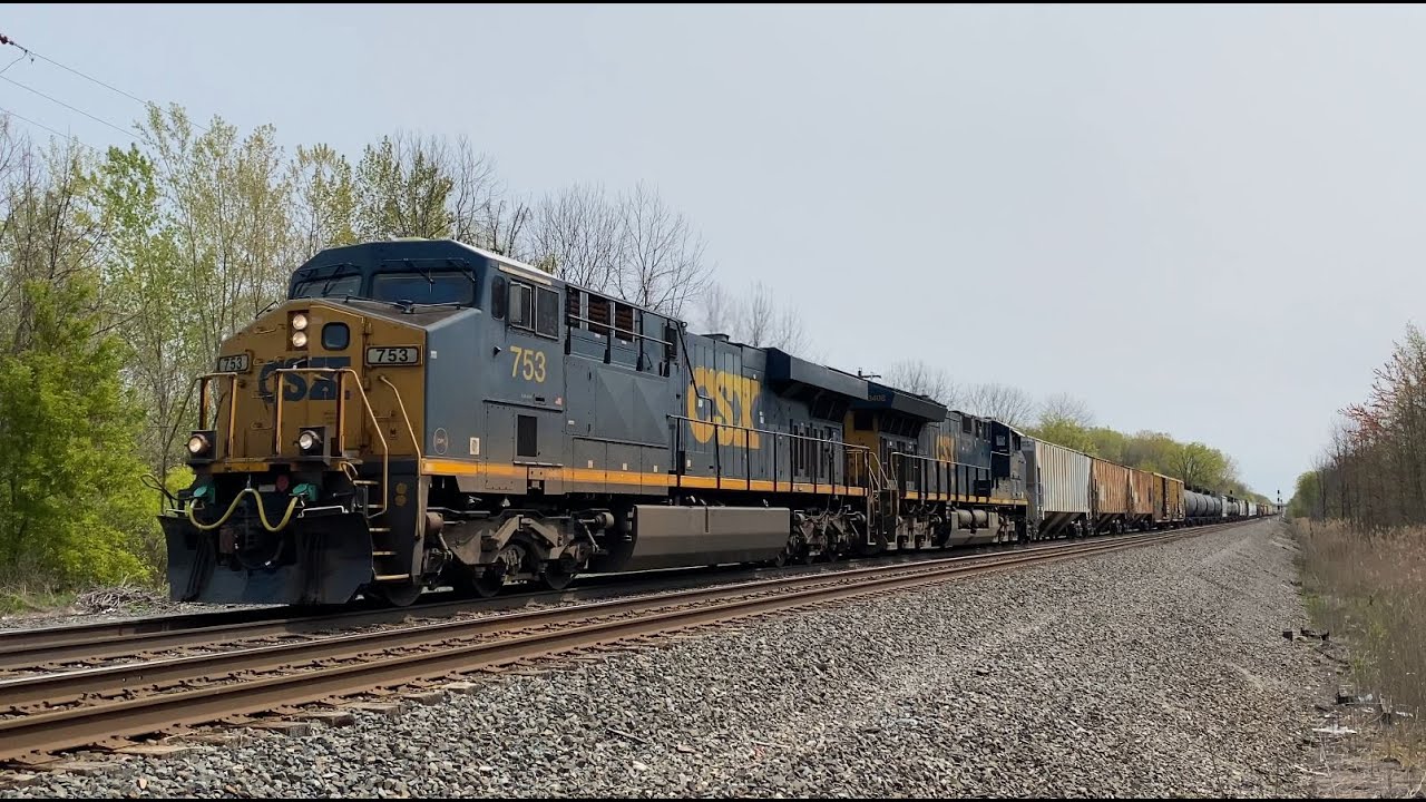 CSX Manifest Train M367 Charges Through Jordan, NY (5/9/23) [4K60]
