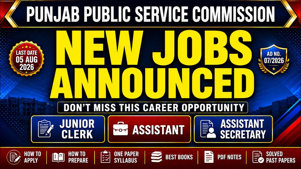 PPSC Announced New Jobs | One Paper Syllabus, Best Books | PDF Notes & Solved Past Papers