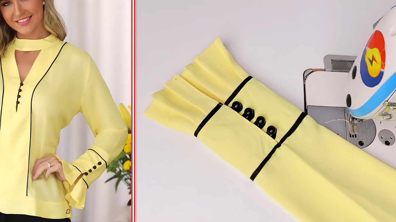Basic Sewing for Beginners | Very Easy and Beautiful Women's Sleeve Design Cutting and Stitching.