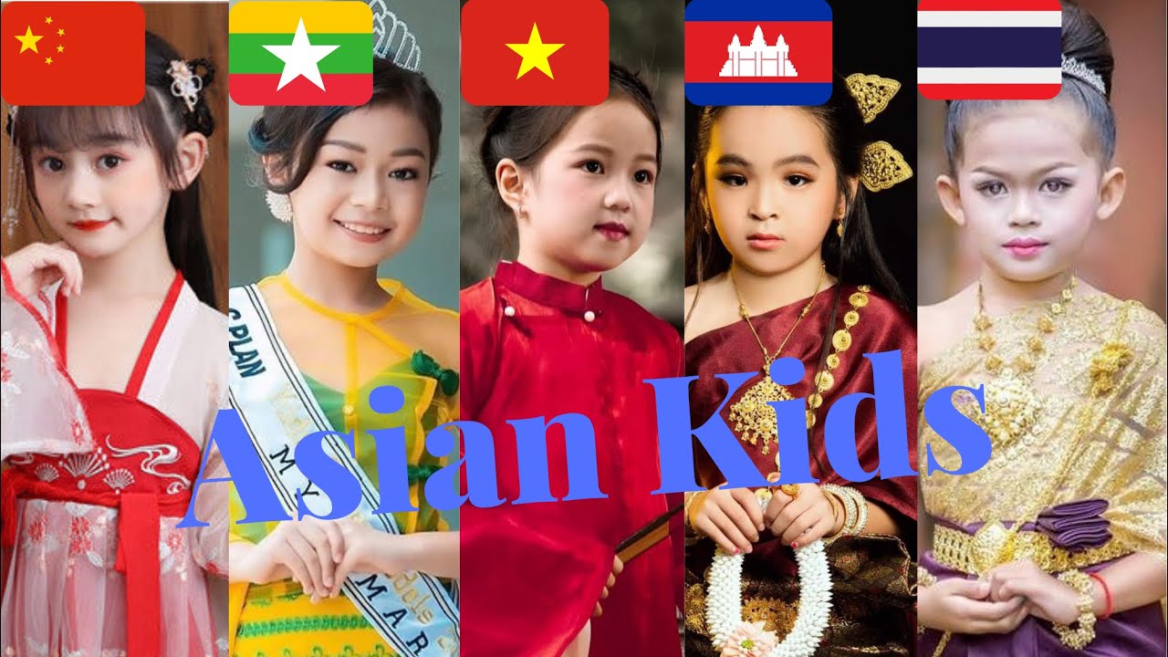 Cute ASIAN Kids with their traditional dresses