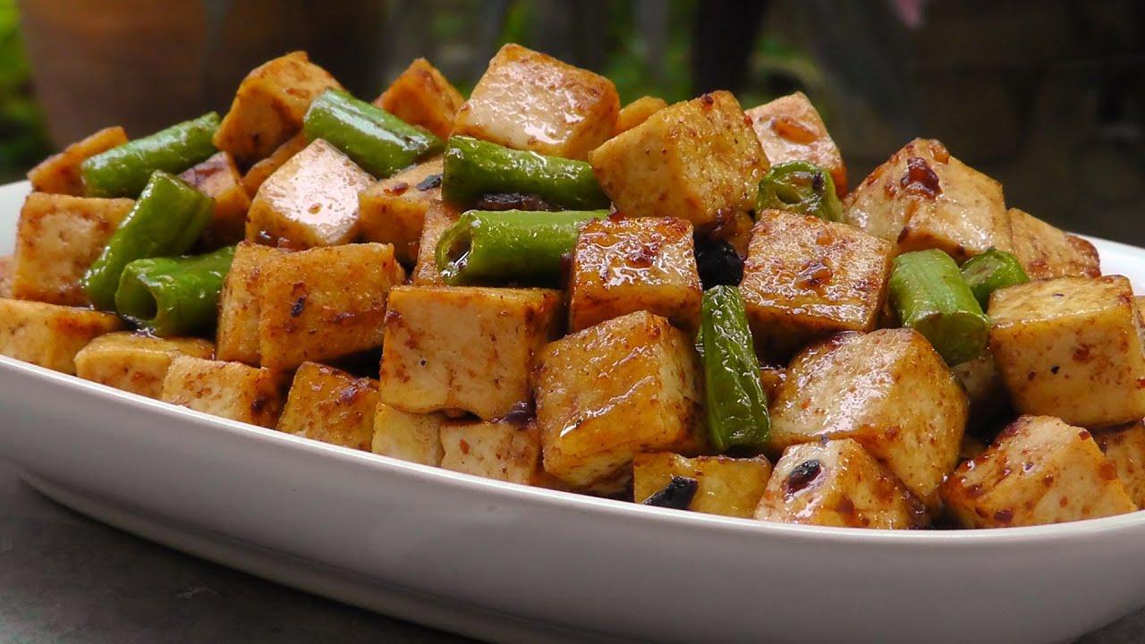 Chinesischer Tofu in Schwarzer Bohnen Sauce - Vegan Vegetarisches Rezept