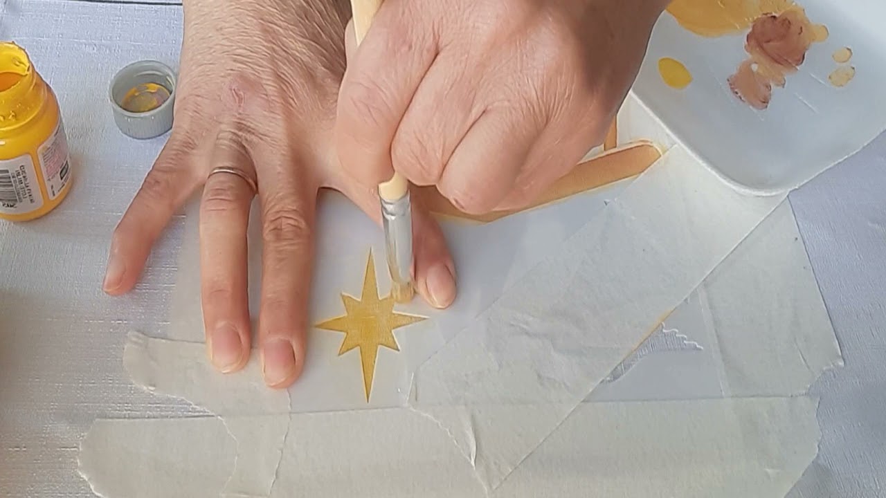 Pintura em Tecido Natalina com uso de Estêncil! PARA INICIANTES