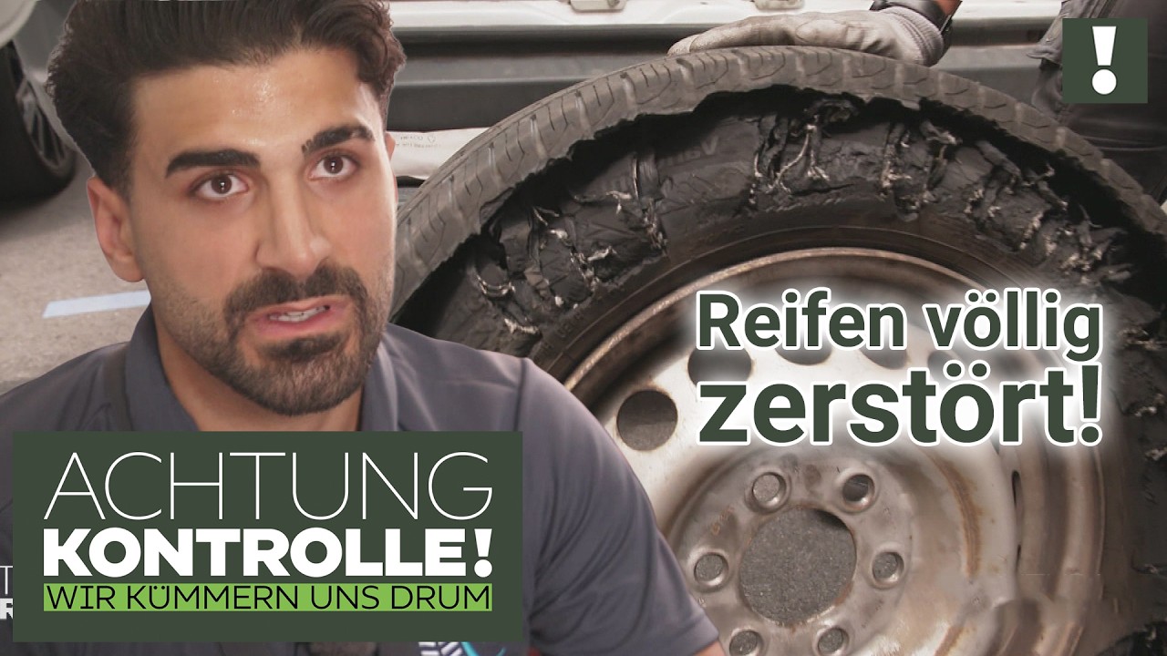 Reifen PLATT und komplett kaputt?! Hier kommt die mobile Kfz-Werkstatt! | Achtung Kontrolle