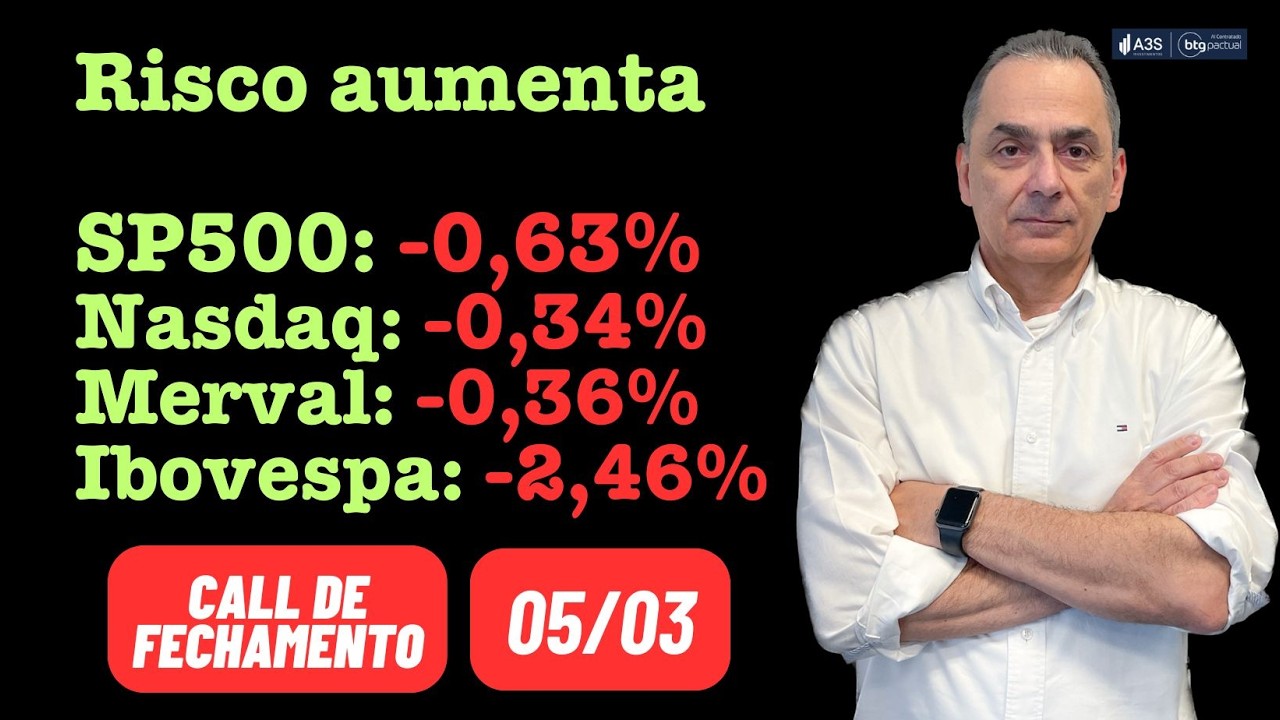 Bolsas derretem com guerra | Call de Fechamento 05/03/2026 18:00 hs