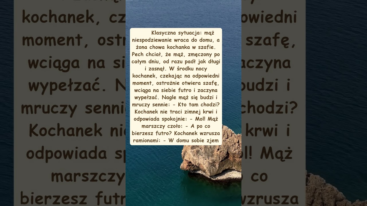 Klasyczny żart o molu w szafie - nieoczekiwany powr&oacute;t męża i sprytna ucieczka!