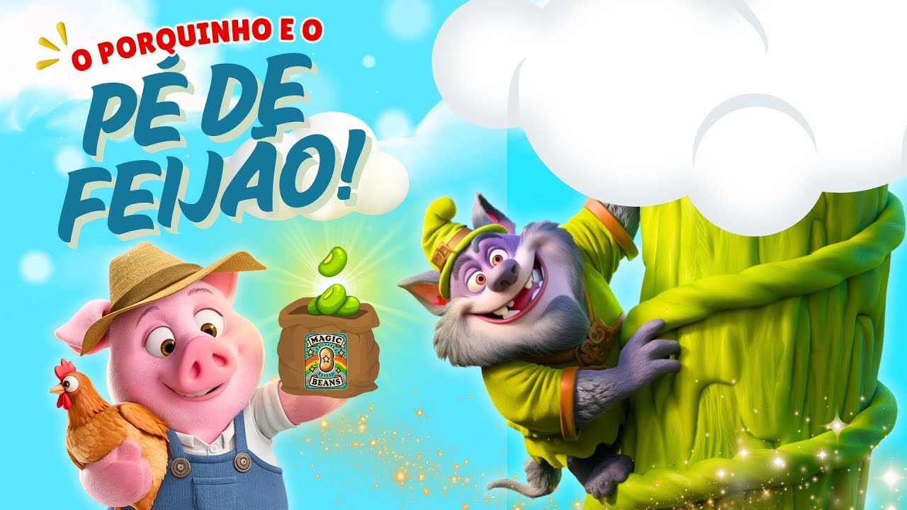 OS TRÊS PORQUINHOS, O LOBO MAU e o PÉ DE FEIJÃO! #desenhoinfantil #ostrêsporquinhos #contoinfantil