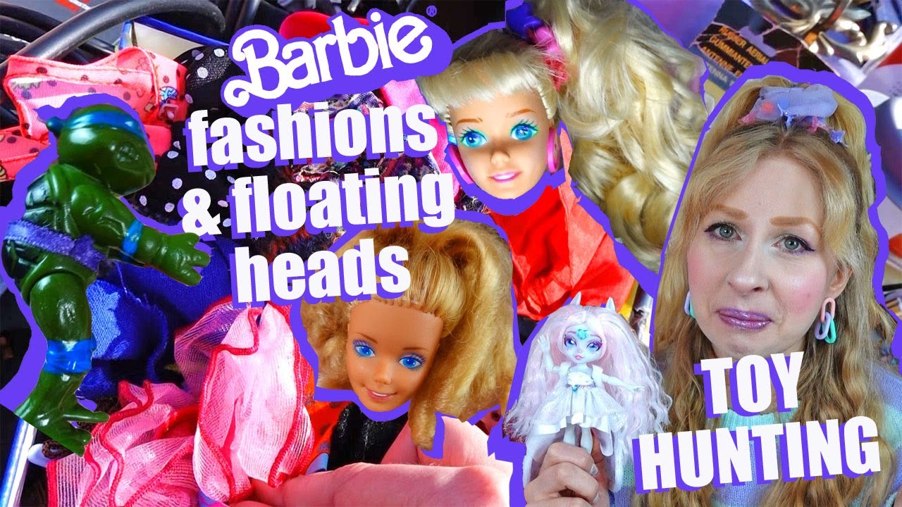 Flea market TOY HUNTING - small finds - 80s 90s Barbie fashion, doll heads, Pixlings, Turtles