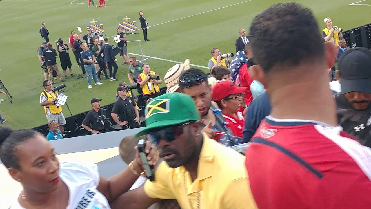 Soccer Fan fight Panama vs Jamaica at The Linc