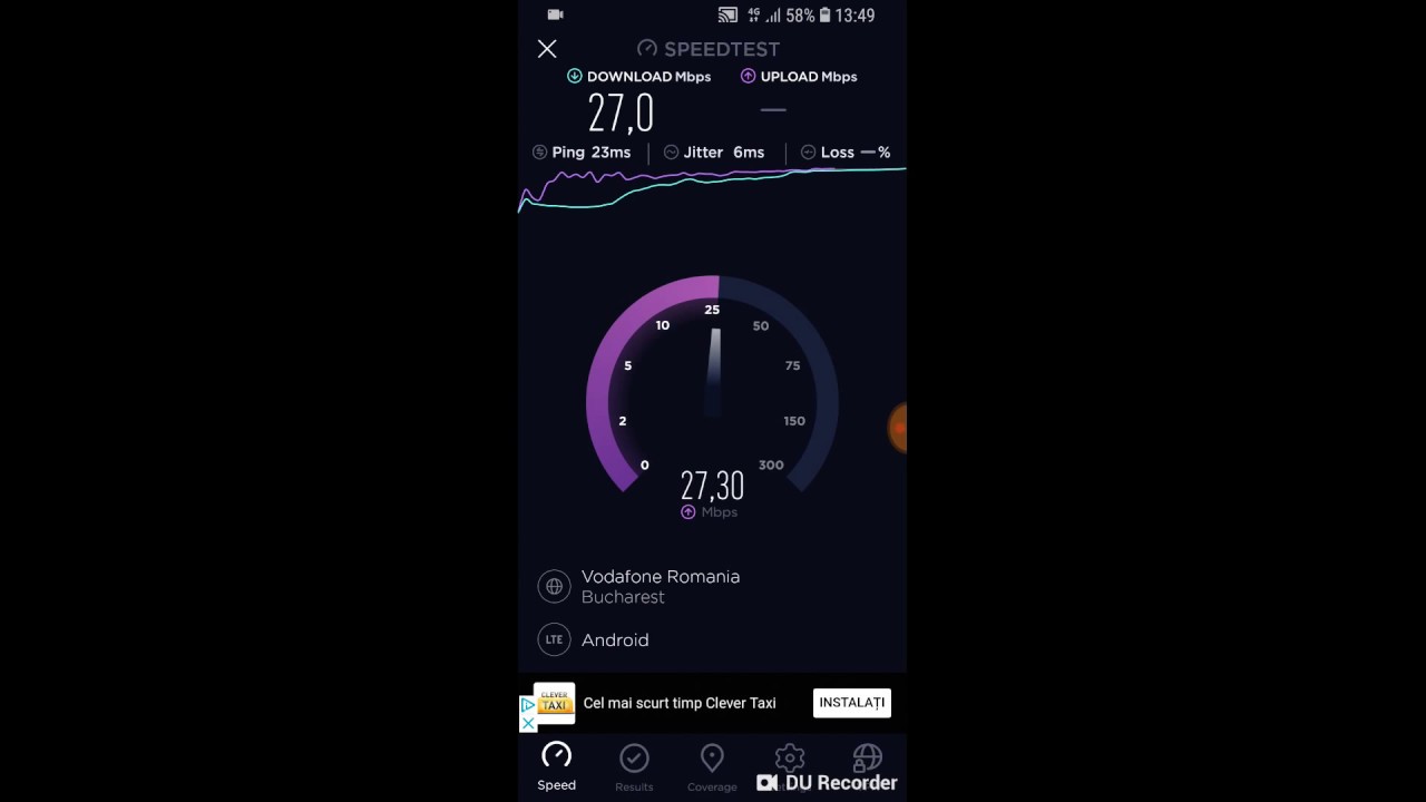 Samsung Galaxy S8 -  4G vs WIFI -  speed test