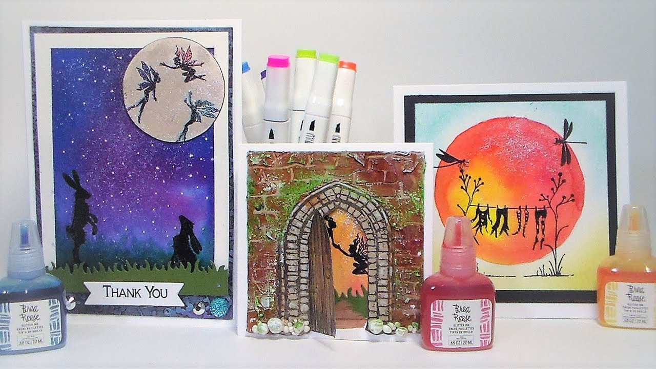 Mystical Backgrounds using Glitter ink, Texture paste and Lavinia Stamps!