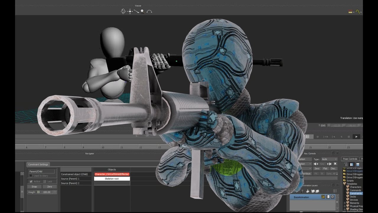 Motion Builder 2022 - Motion Capture - Add a weapon with a perfect 2 hand grip