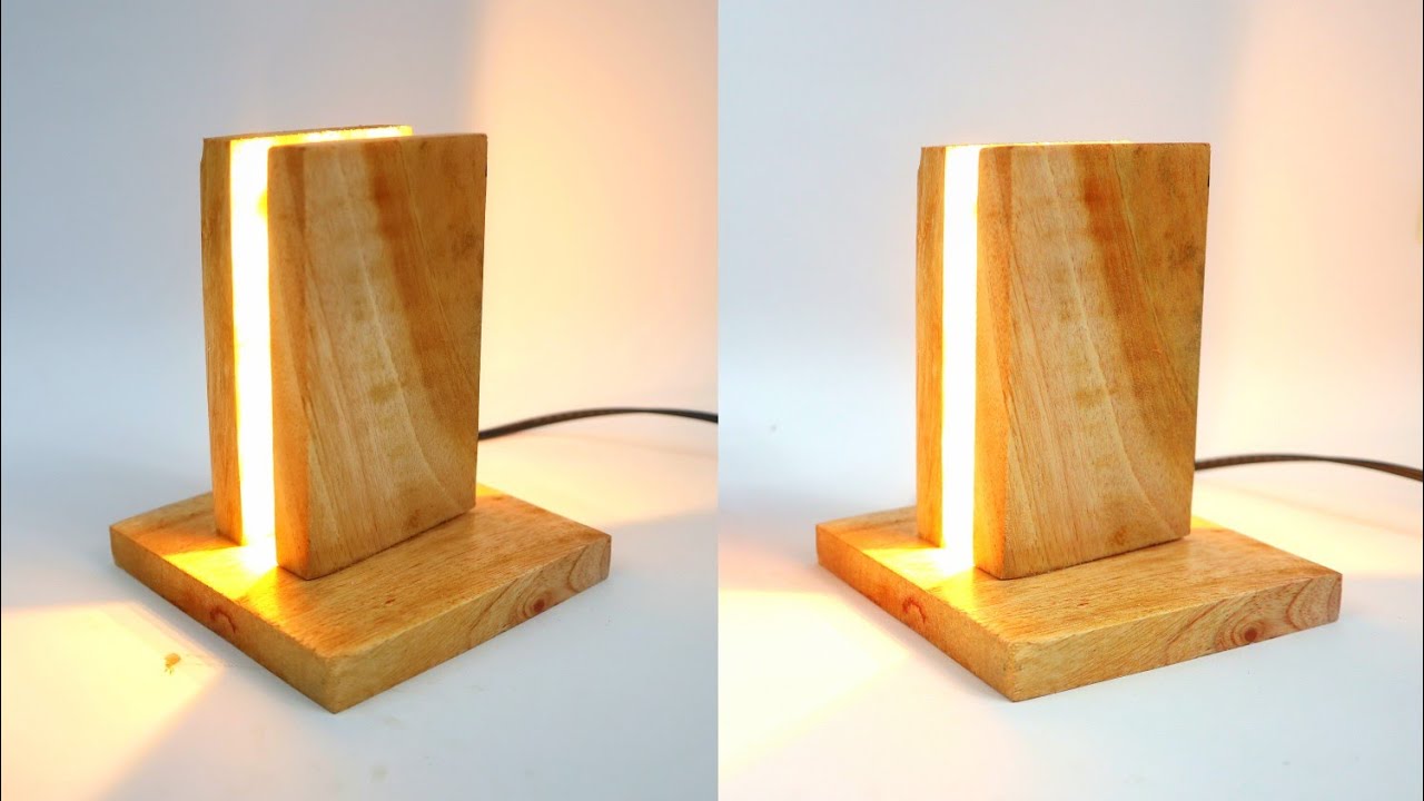 Lampu tidur simpel dari kayu | DIY Lampu Tidur