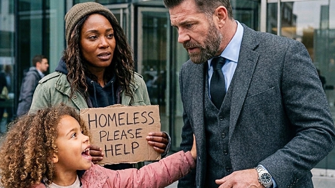 Homeless Woman Begged Outside His Company — The CEO Froze When Her Daughter Called Him Daddy