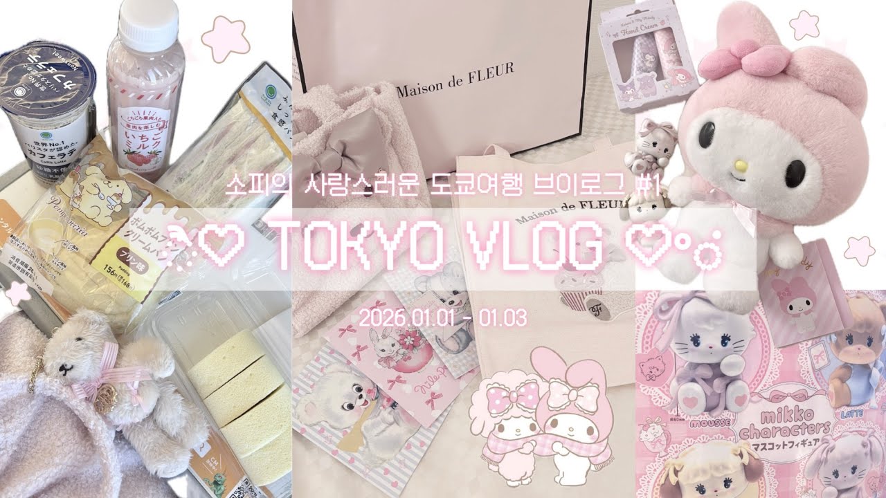 𐙚₊˚⊹ 2박3일 러블리 도쿄브이로그 #1 ♡ 2026.01.01 - 01.03 | 하라주쿠 • 시부야 • 디즈니스토어 • 나일피치 • 메종드플뢰르 