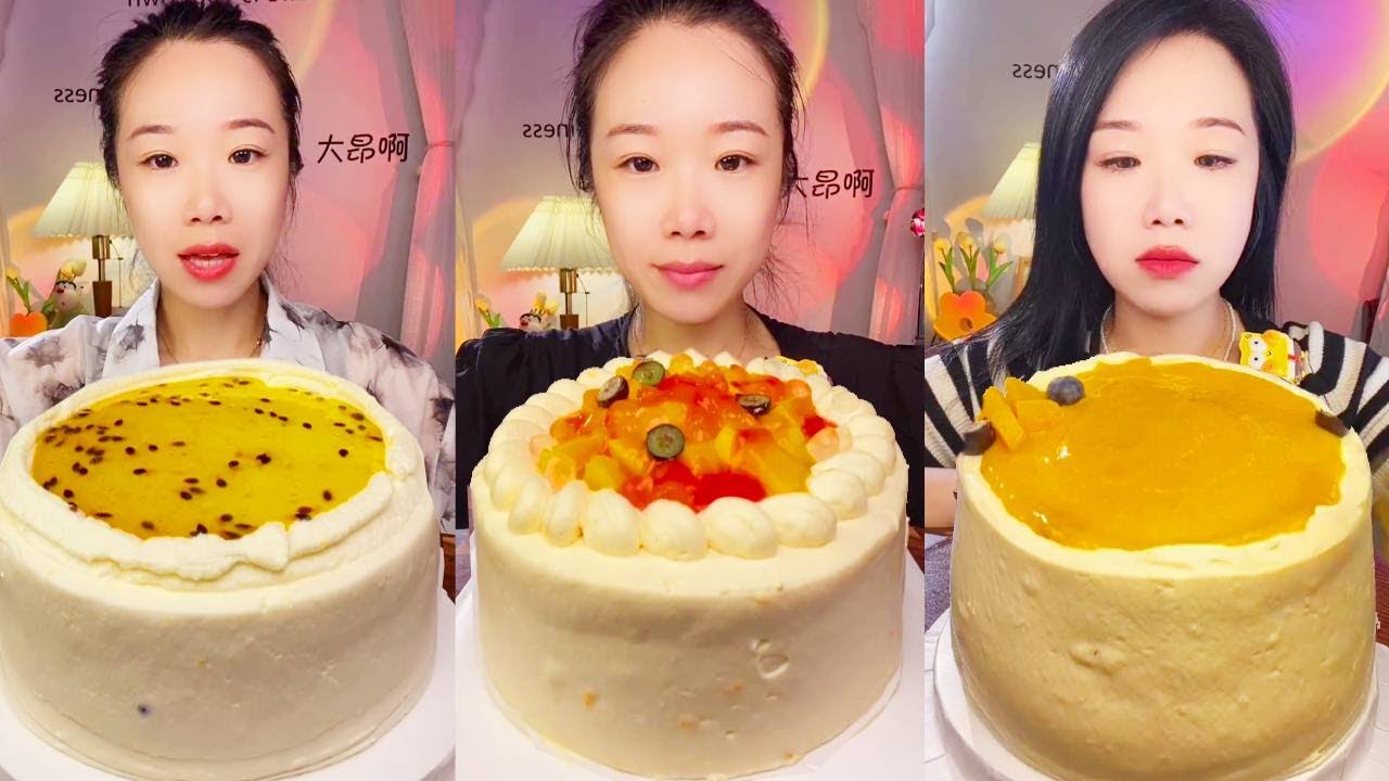 ASMR🍰Eat Mango Sago Cake🍰 (soft and waxy sound) 크림 케ց 먹방 MUKBANG Satisfaction