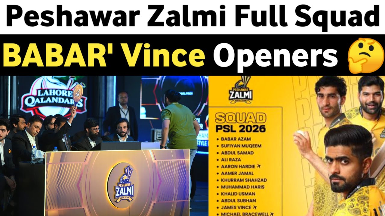 Babar & Vince New Openers? 🤔 | Peshawar Zalmi Full Squad After Auction | Shocking Updates
