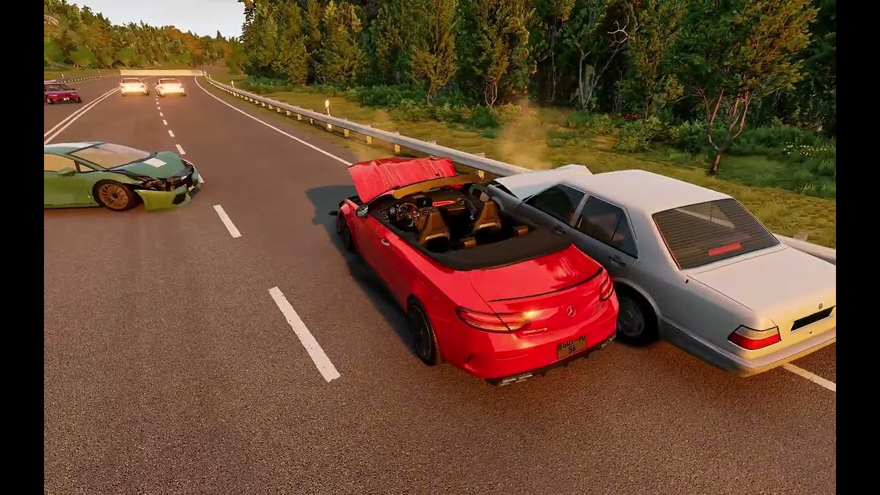 Crazy Highway Car Crashes ⚠️  - BeamNG.Drive Crashes