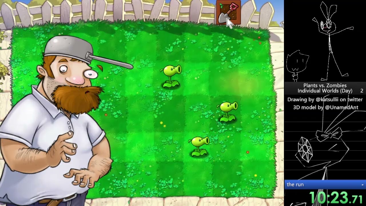 Plants vs Zombies Day speedrun in 38:18