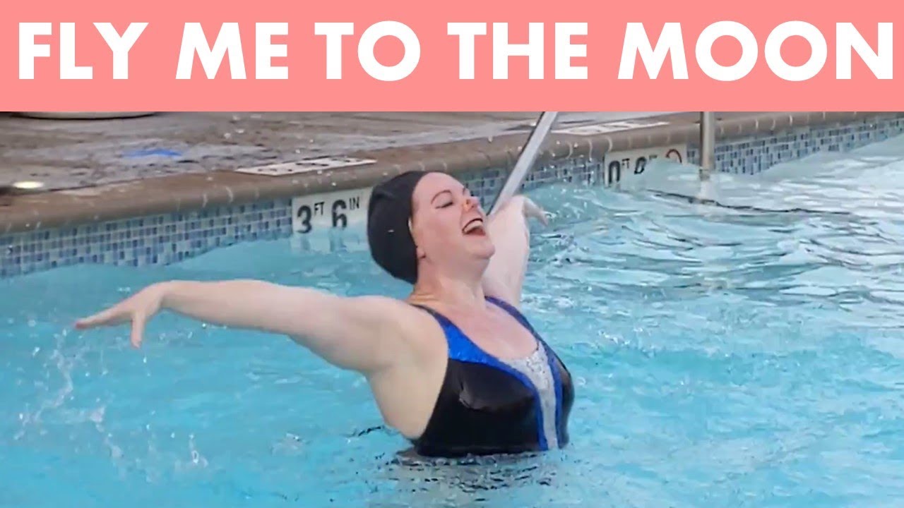 Graceful Old Hollywood Synchornized Swimming | Fly Me to the Moon