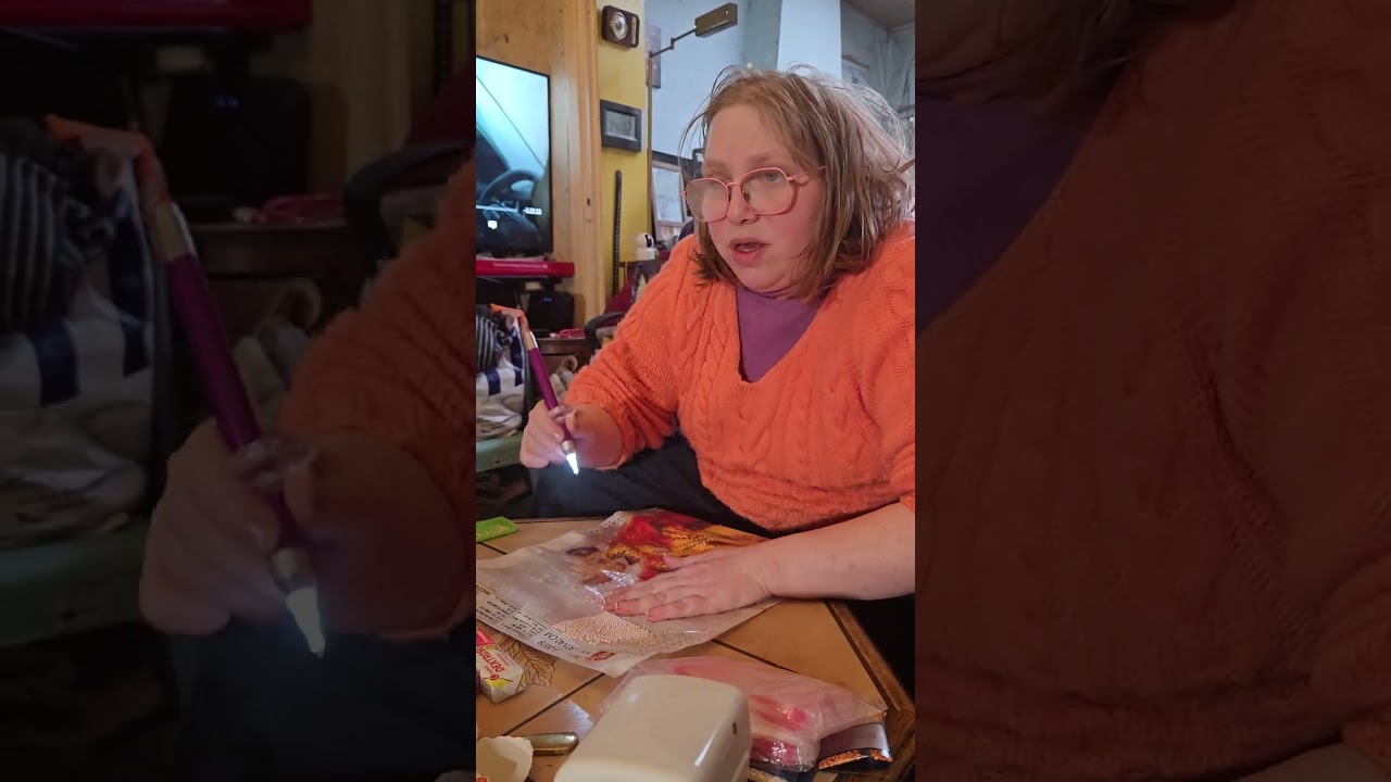 Marjolaine fait son Diamond painting du Roi Lion 