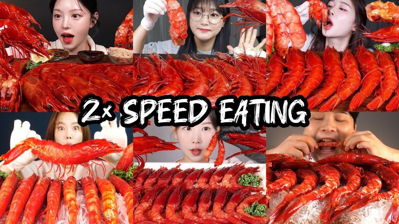 2× SPEED EATING SOUND | CARABINERO SHRIMP MUKBANG COMPILATION | EATING DELICIOUS SEAFOOD | ASMR