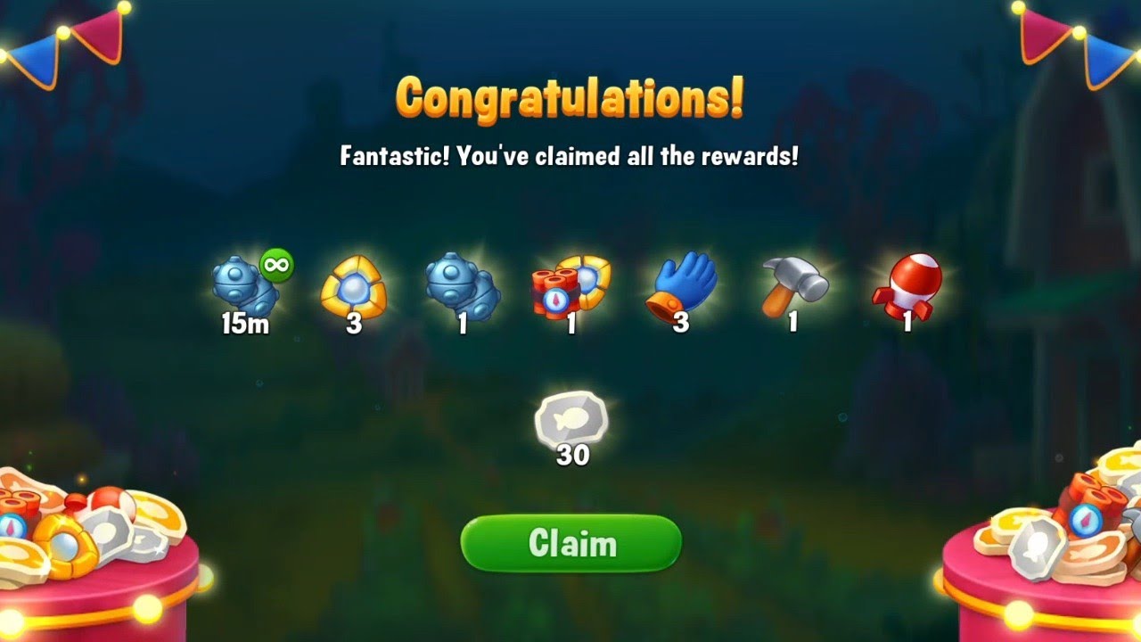 @Fishdom The Pirate Challenge, Win Strikes Level 11198 - 11204, Got Rewards