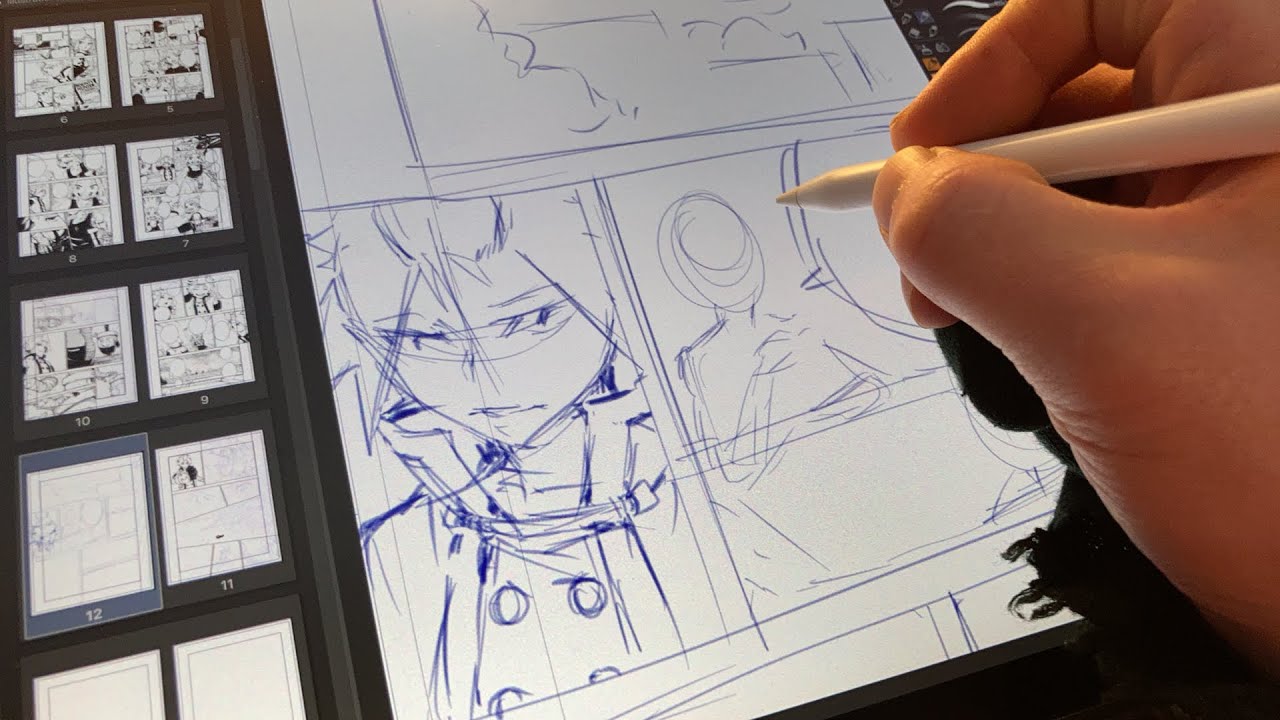 Drawing Manga Draft Page | Anatomy Sketchbook Practice