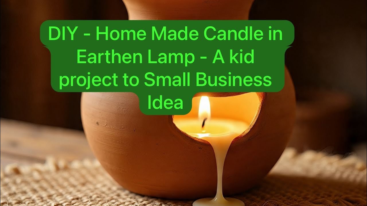 #waste #candle #reuse #diy - #homemade  #candle  in #earthen  #lamp - A kid #project #smallbusiness