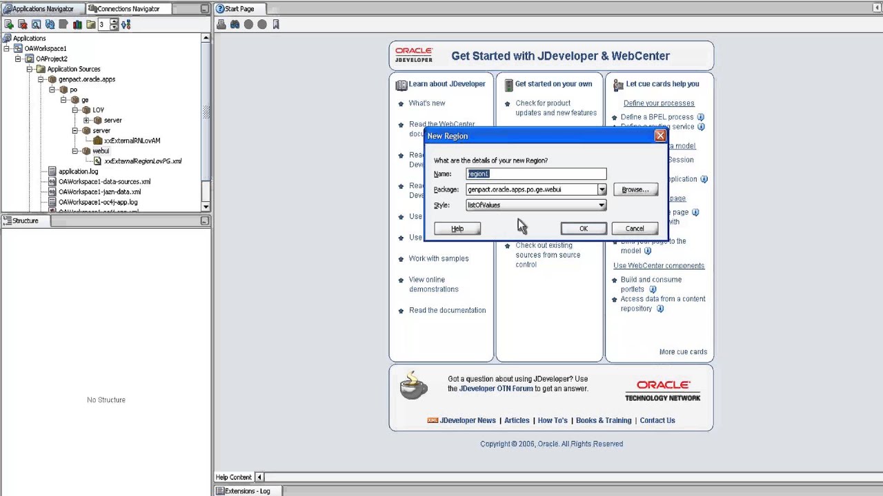 LOV Using External Region in Oracle Fwk