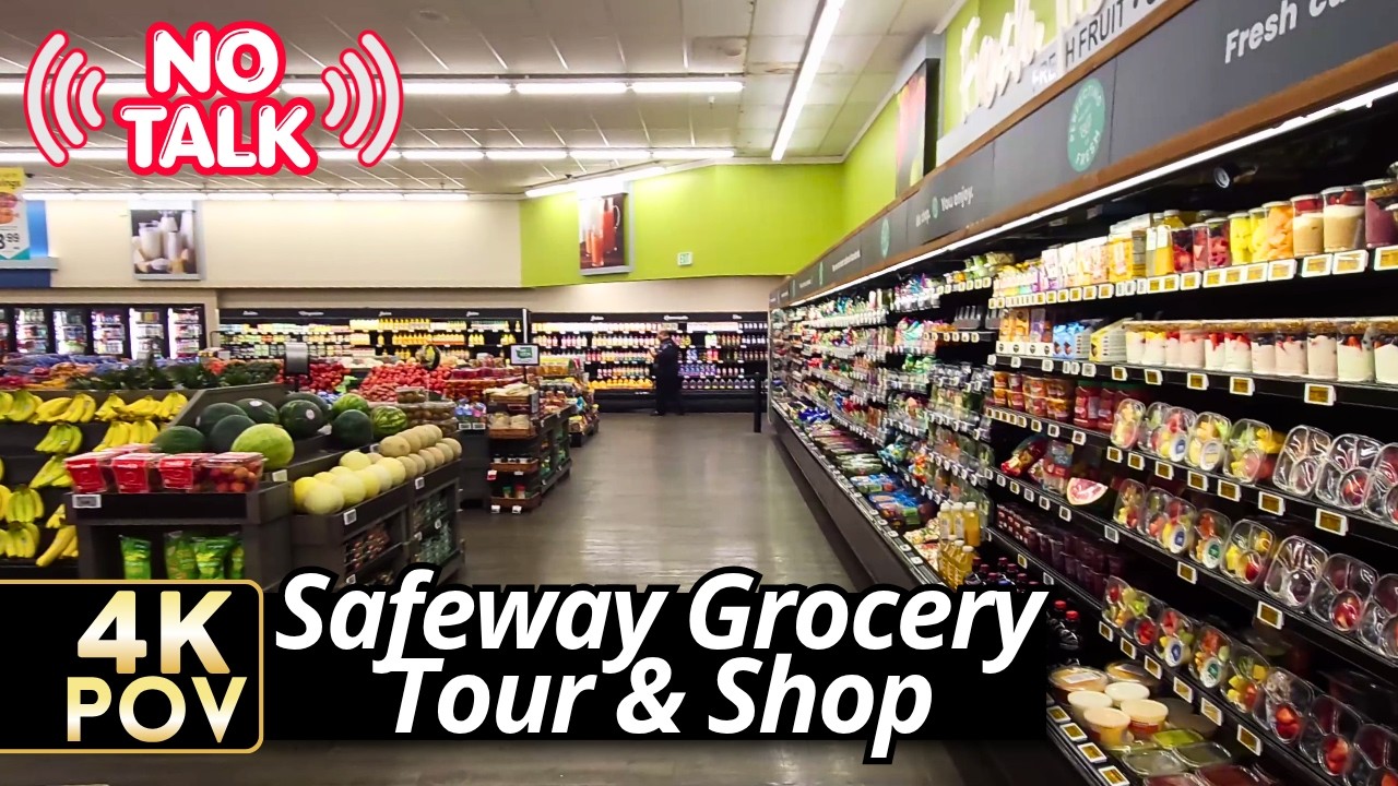 Safeway Grocery — Late Morning Supermarket Walk (16 min)  [In-Store Music] | Ambient • No Commentary
