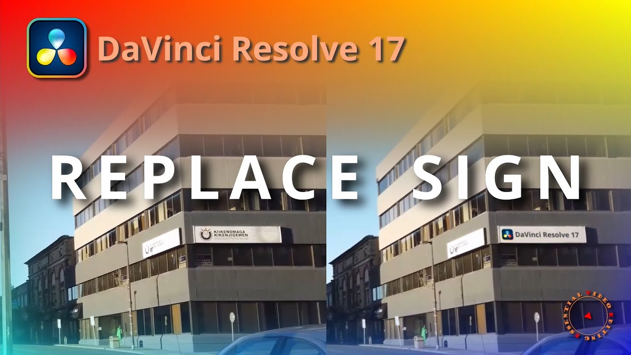 Отслеживание движения — замените вывеску здания на Fusion Planar Tracker в DaVinci Resolve