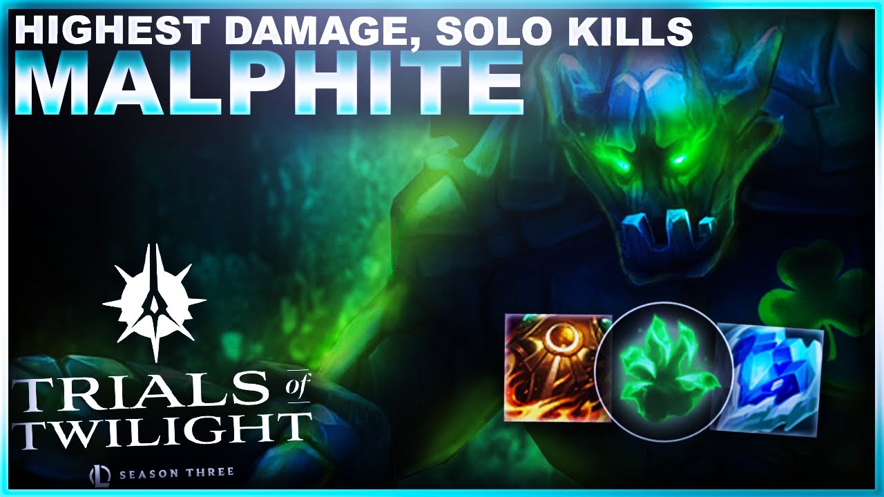 HIGHEST DAMAGE, SOLO KILLS ON TANK MALPHITE! | League of Legends