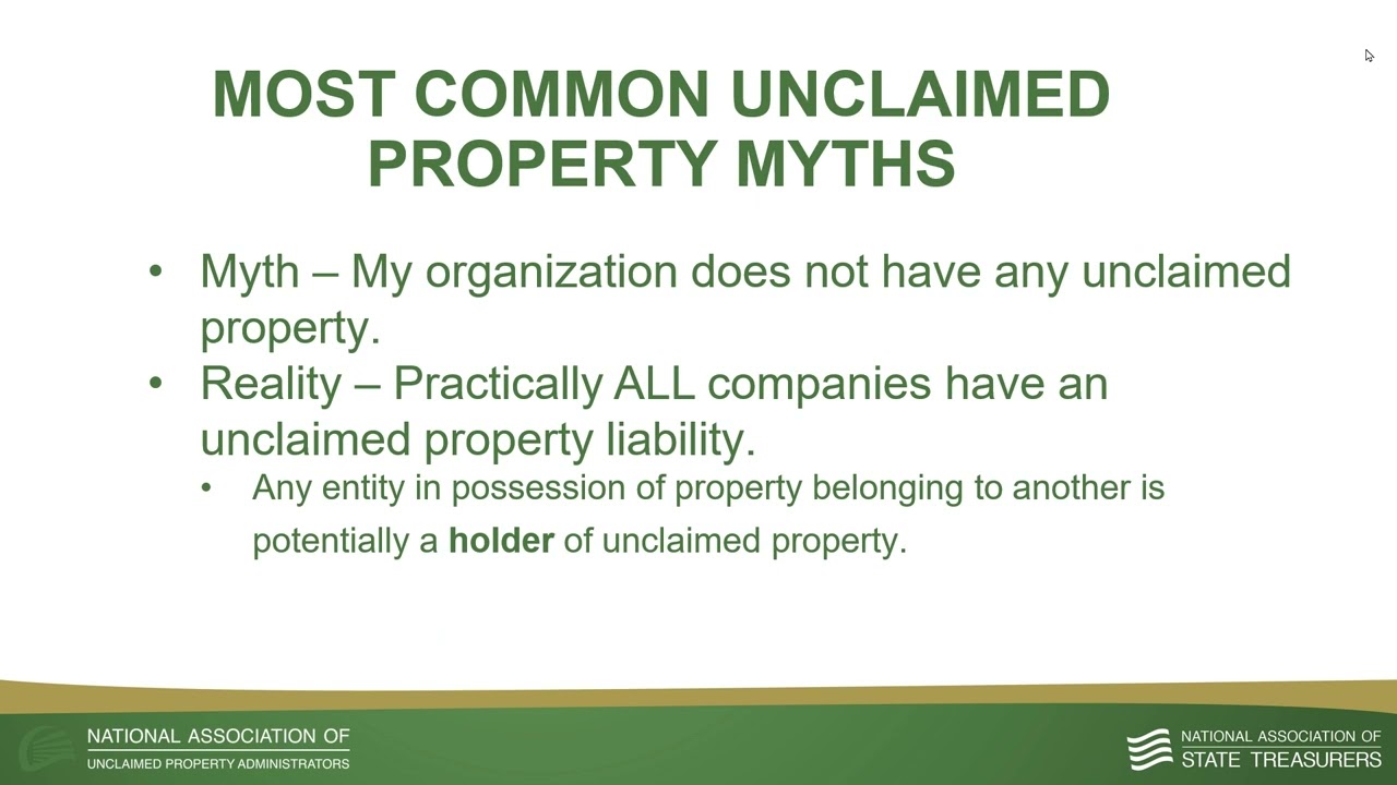 What Is Unclaimed Property: NAUPA Holder Training