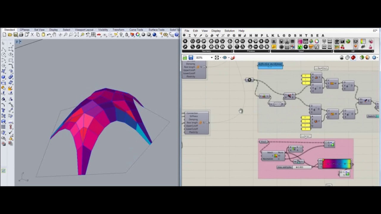 Dynamic relaxation, optimization, formfinding