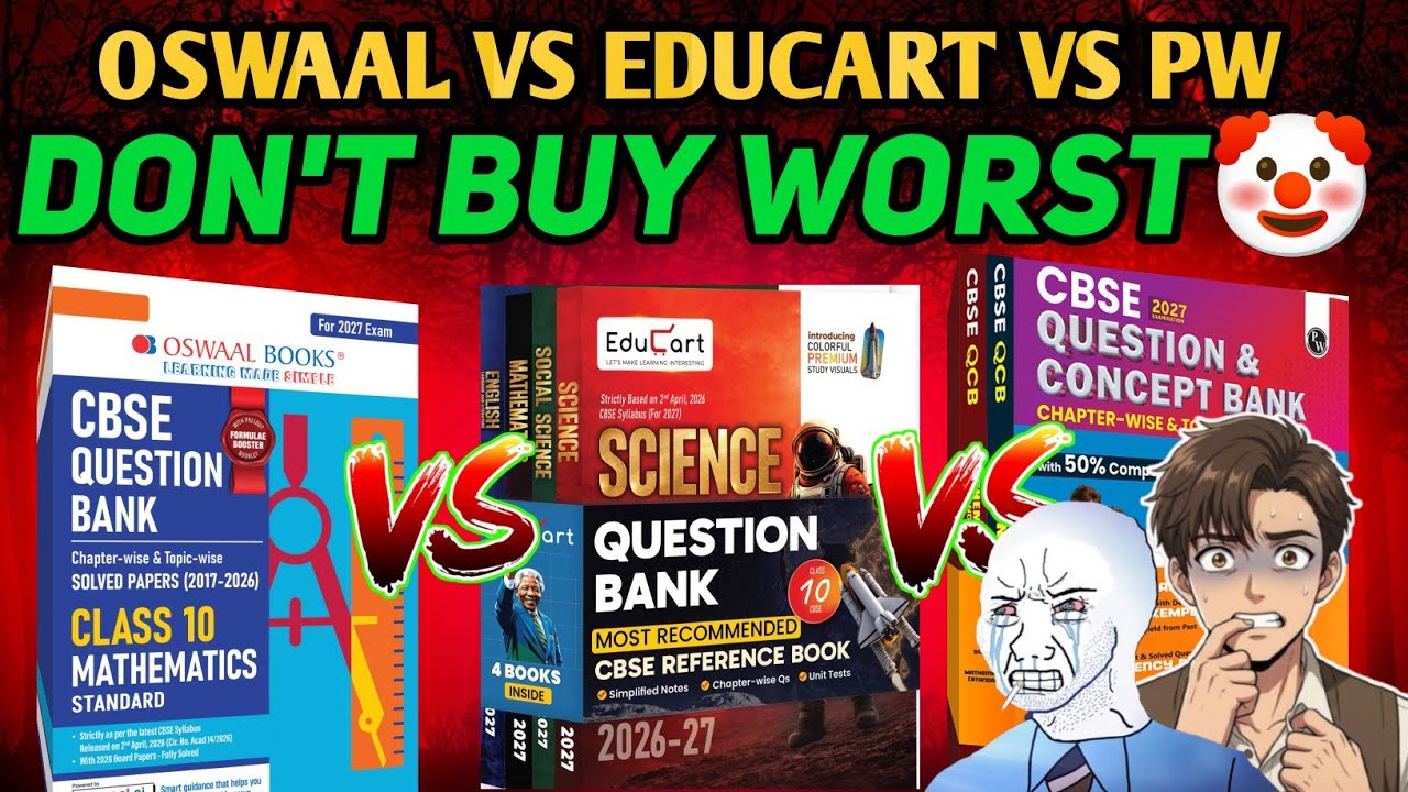 Oswaal vs Educart vs PW Question Bank 2026-2027 🔥 | Which One is BEST for Class 10?