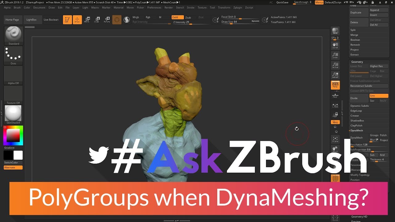 #AskZBrush: &ldquo;How can I preserve PolyGroups when DynaMeshing?&rdquo;