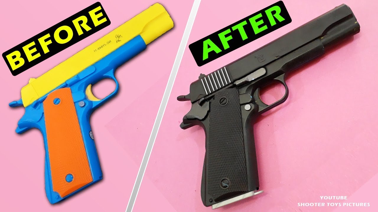 How to Repaint a Toy Gun | Coloring Toy Pistol Colt M1911 | Best way for Colouring Toys