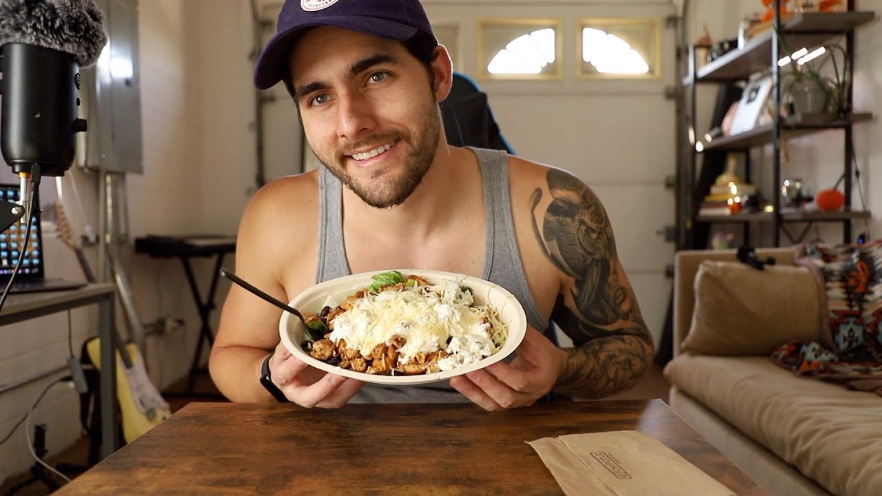 ASMR Chipotle Salad Mukang - Male Whisper - ASMR Eating Sounds