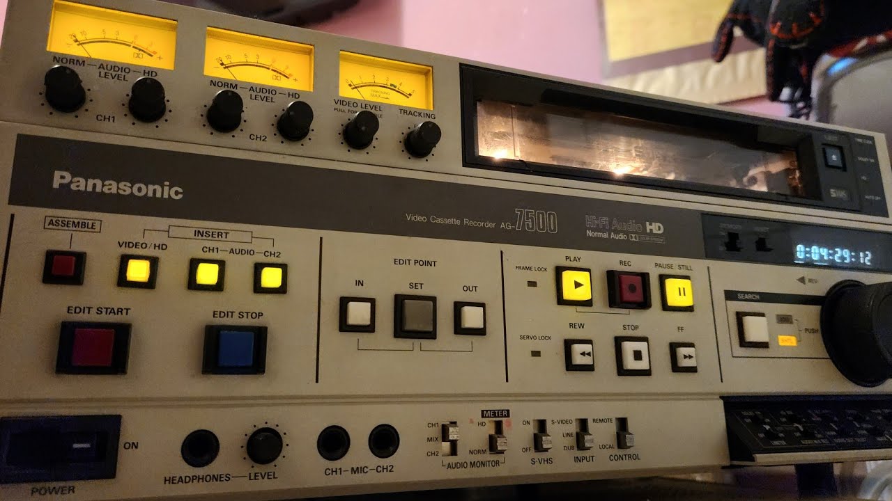 Prova funzionamento Vcr Videoregistratore Panasonic AG-7500-E AG7500 S-VHS Video Cassette Recorder