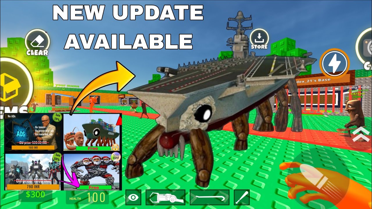 NEXBOTS IN PLAYGROUND MOD NEW UPDATE CRABCRAFTCARRIER USS in Garry's Mod #garrysmod #roblox #skibidi