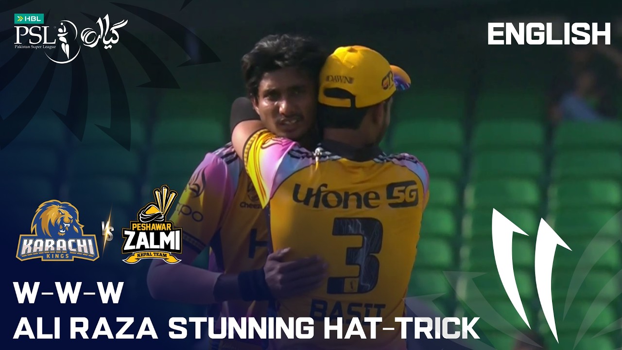 Hat-Trick Hero Ali Raza 🔥 Unbelievable Bowling Spell | Karachi vs Peshawar | M32 | HBL PSL11 | MZB1K