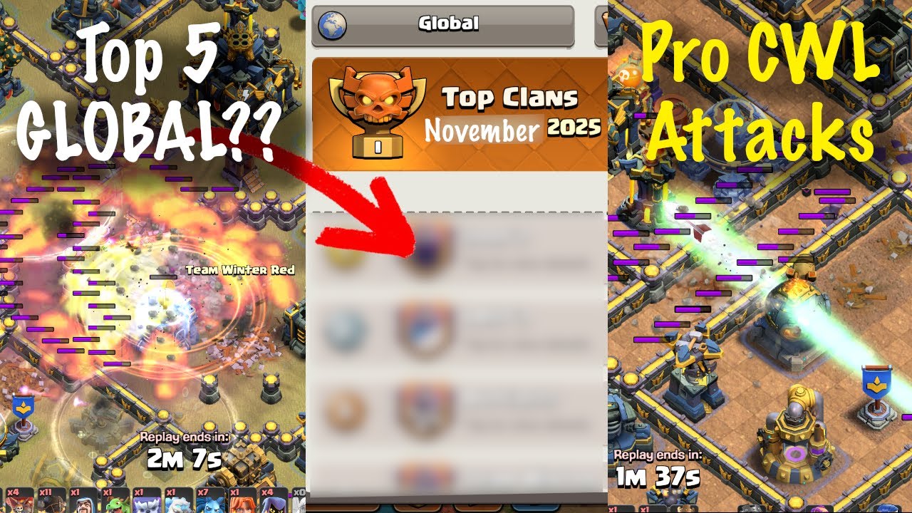 Top 5 GLOBAL?? CWL Attacks! (Clash of Clans)