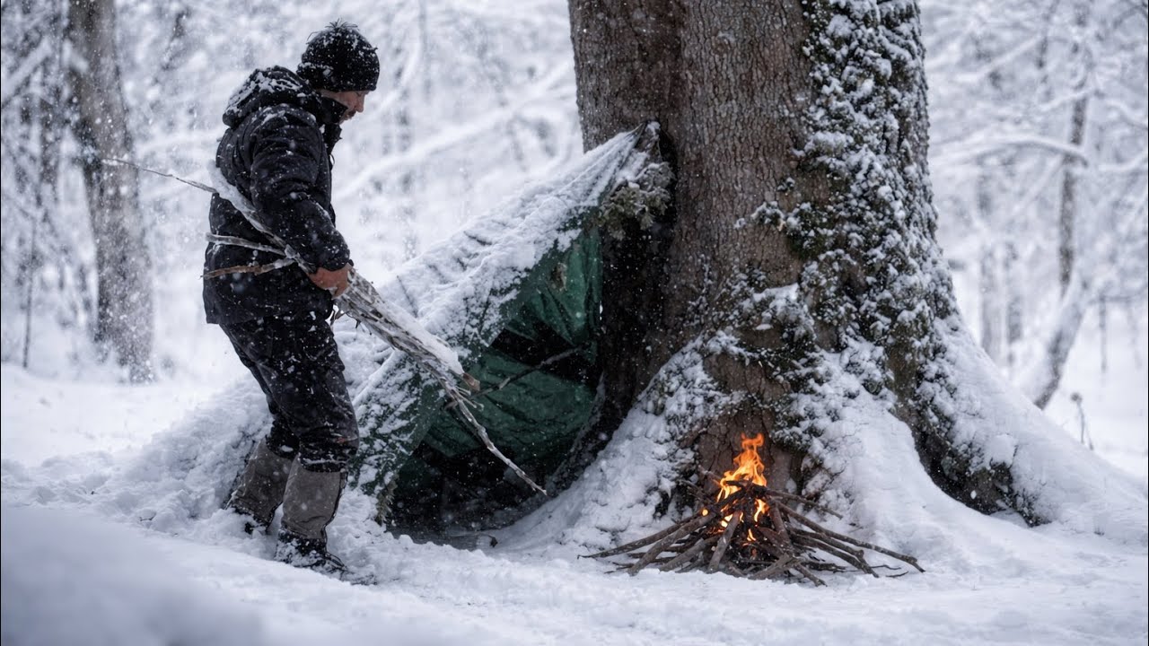 Trapped in a Deadly Snowstorm | Solo Winter Survival
