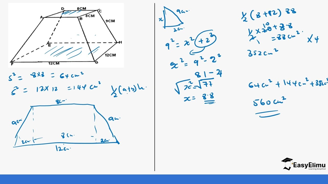 The surface area of a Frustum of a pyramid  Lesson 6 out of 7
