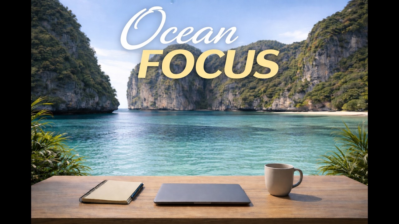 Deep Focus Music with Ocean Waves 🌊 Study & Work Concentration