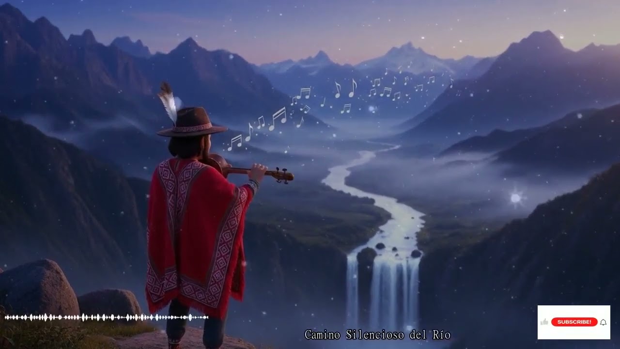 Ecos De La Flauta Ancestral En El Abrazo Sagrado De Montañas Y Cielos