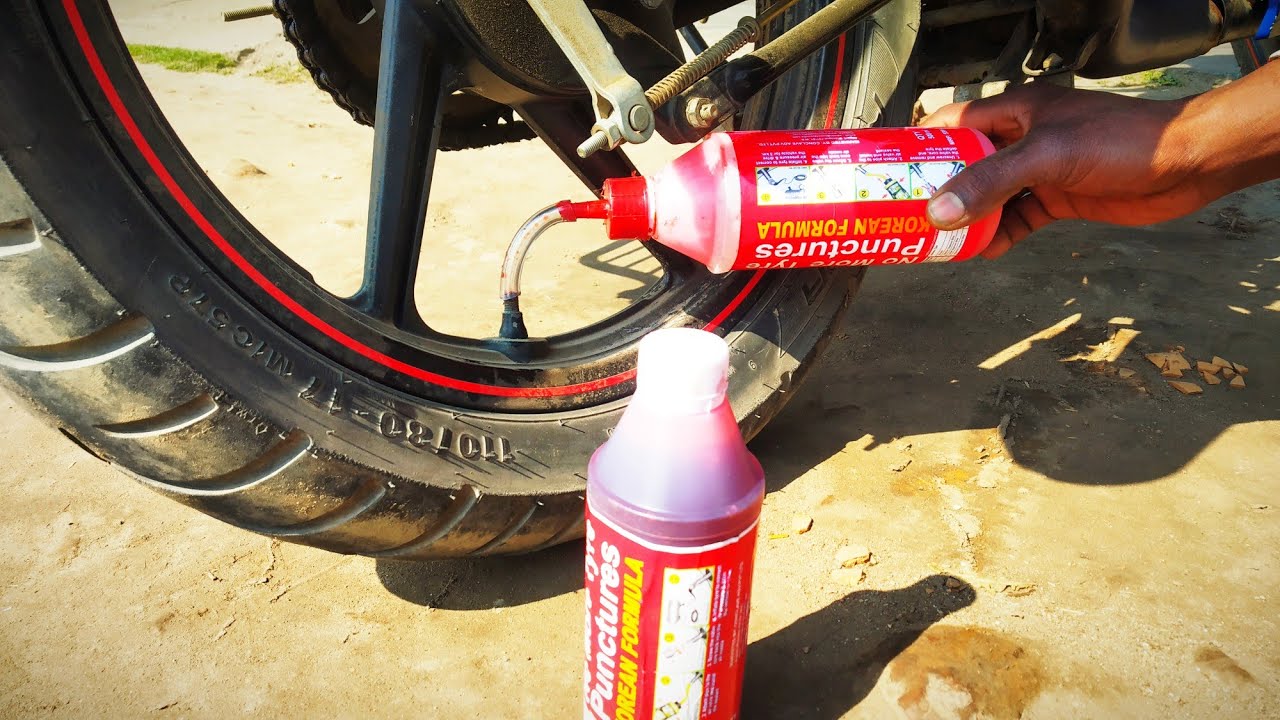 Tubeless tyre puncture liquid only bike for details ke sath