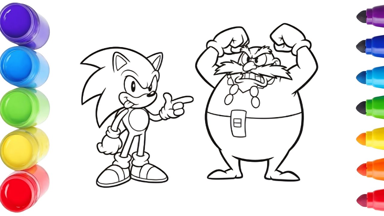 Sonic and Dr. Eggman Coloring Page | Easy Printable Kids Coloring Sheet