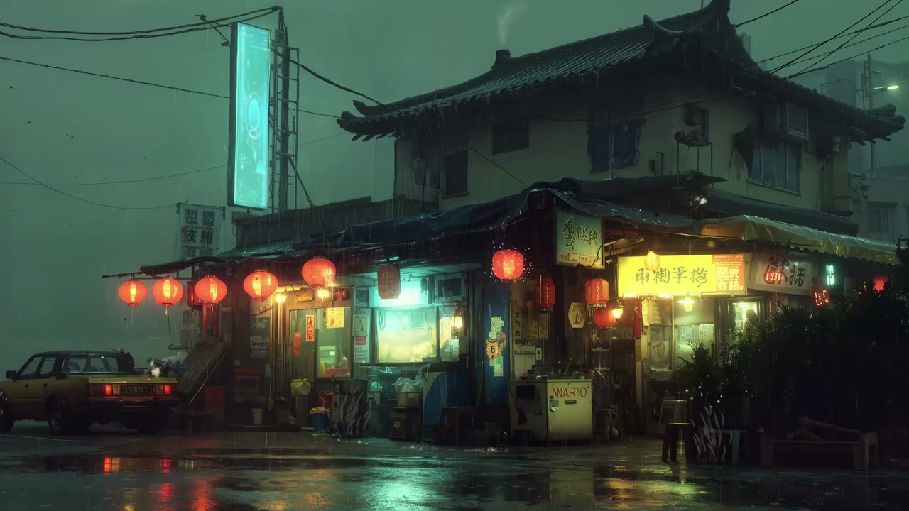 Rainy Chinatown Nights 🌙 80s 90s Lofi Mix for Study, Chill & Rainy Evenings
